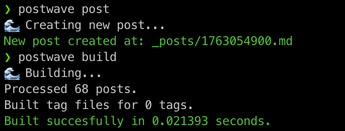 Postwave in the terminal